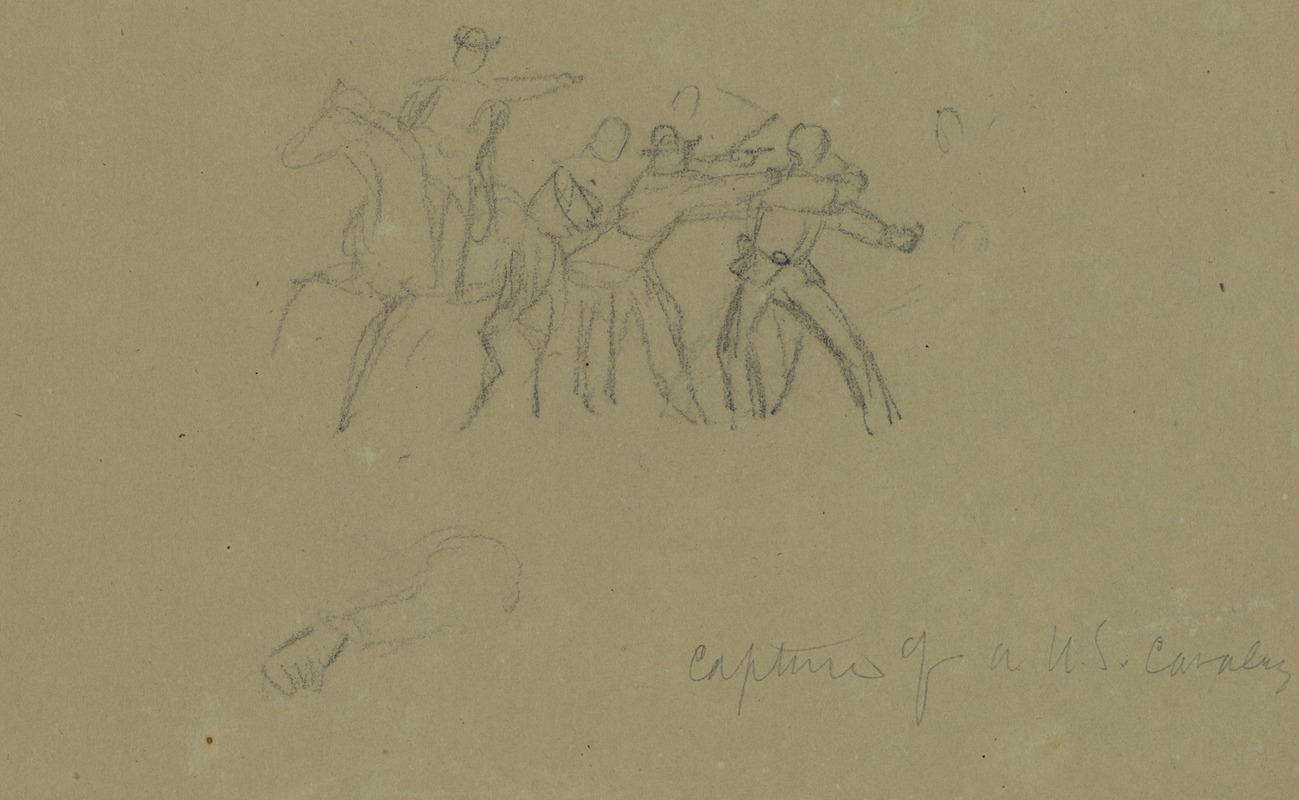 Capture of a U.S. Cavalry by Альфред Рудольф Уод, 1860-1865 — digital art print download