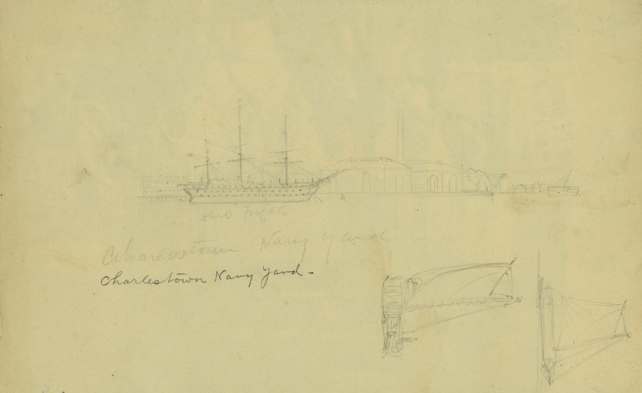 Charlestown Navy Yard by Альфред Рудольф Уод, 1858-1859 — digital art print download