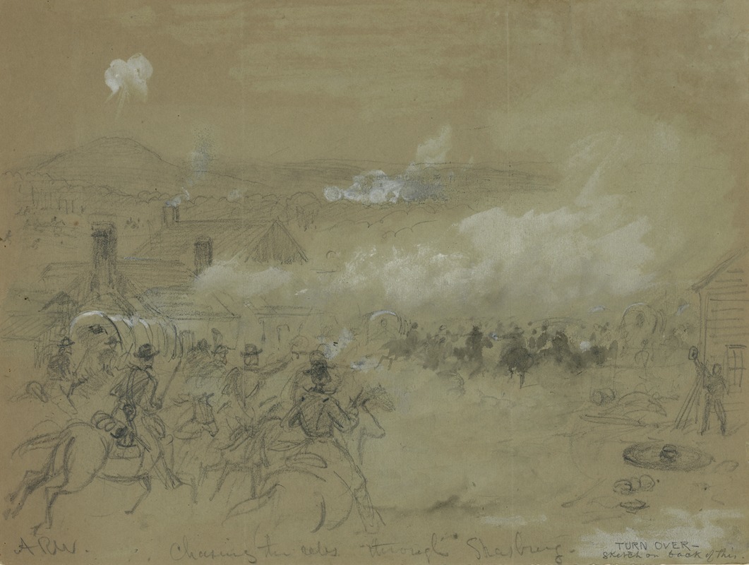 Chasing the Rebs through Strasburg by Альфред Рудольф Уод, 1864 — digital art print download