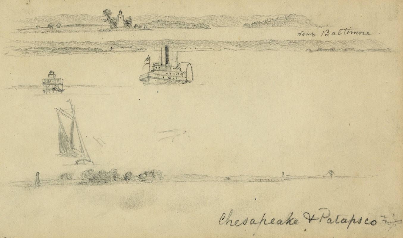 Chesapeake & Patapsco by Альфред Рудольф Уод, 1860-1865 — digital art print download