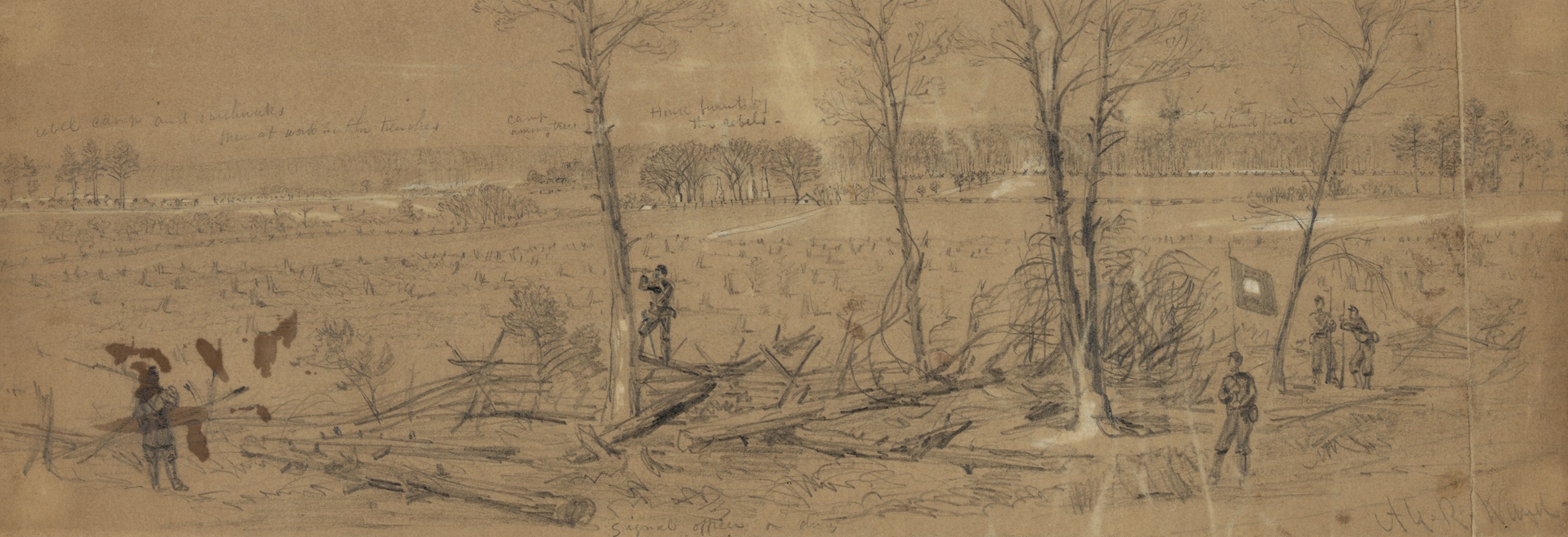 Confederate works near Yorktown — Alfred Rudolph Waud