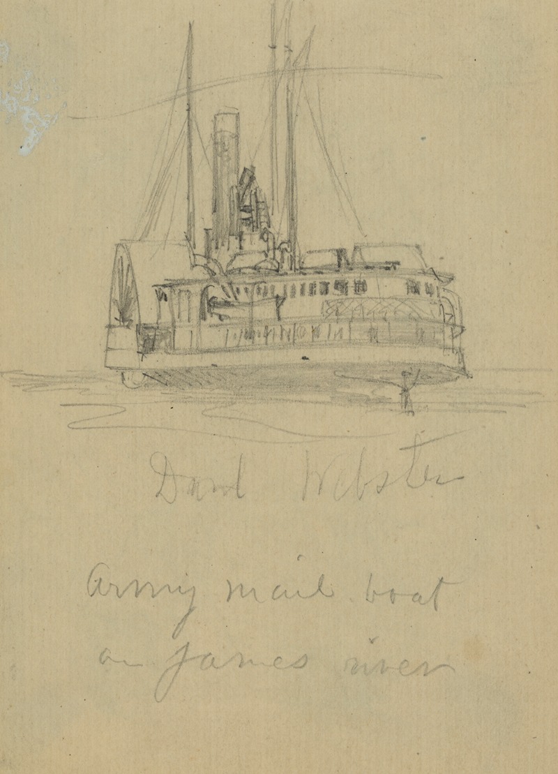 Danl Webster army mail boat on James river by Альфред Рудольф Уод, 1860-1865 — digital art print download