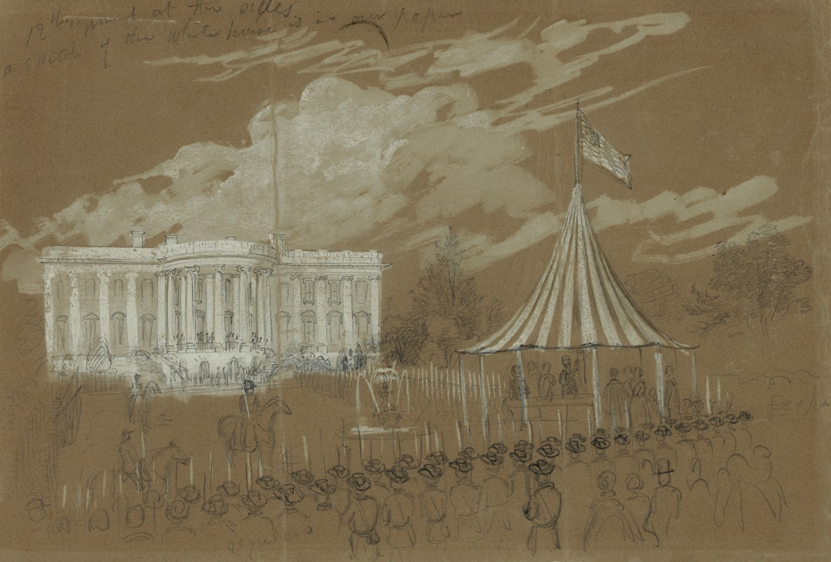 Flag raising at the White House — Alfred Rudolph Waud