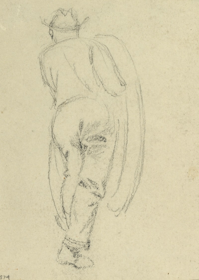 Full length rear view of man — Alfred Rudolph Waud