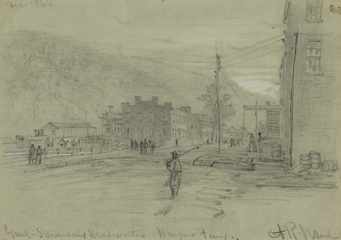 Genl. Stevensons Headqurters–Harpers Ferry — Alfred Rudolph Waud