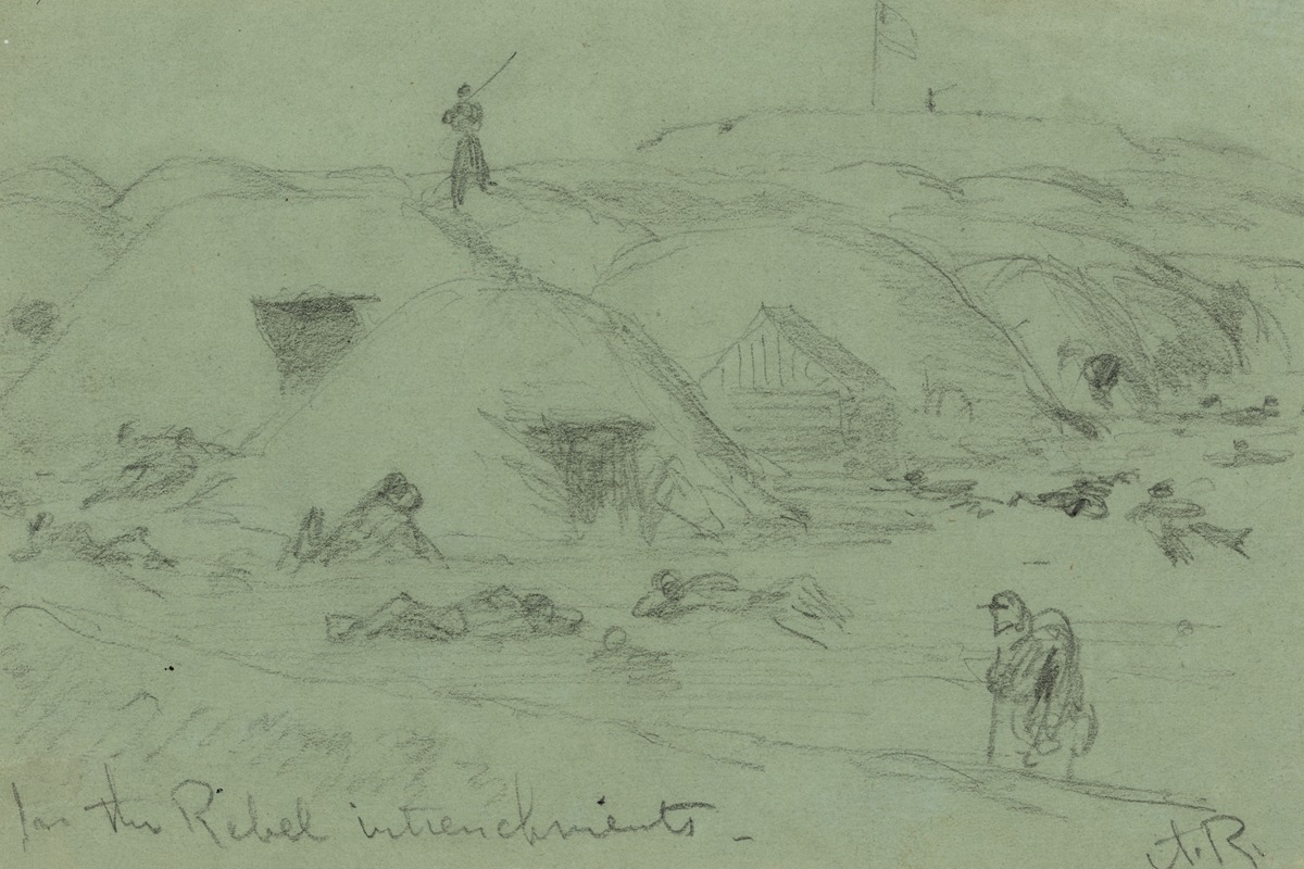 In the Rebel intrenchments — Alfred Rudolph Waud