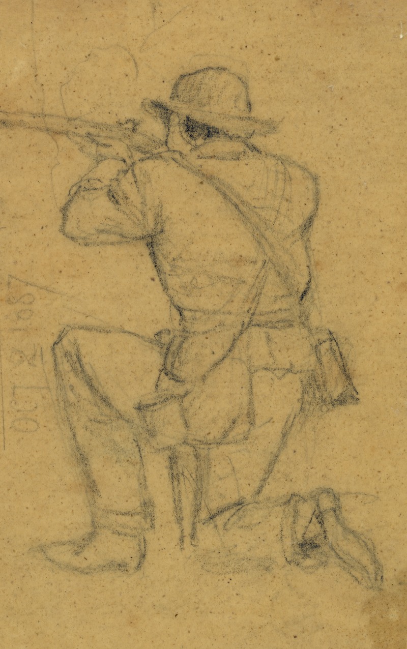 Kneeling rifleman by Альфред Рудольф Уод, 1862 — digital art print download