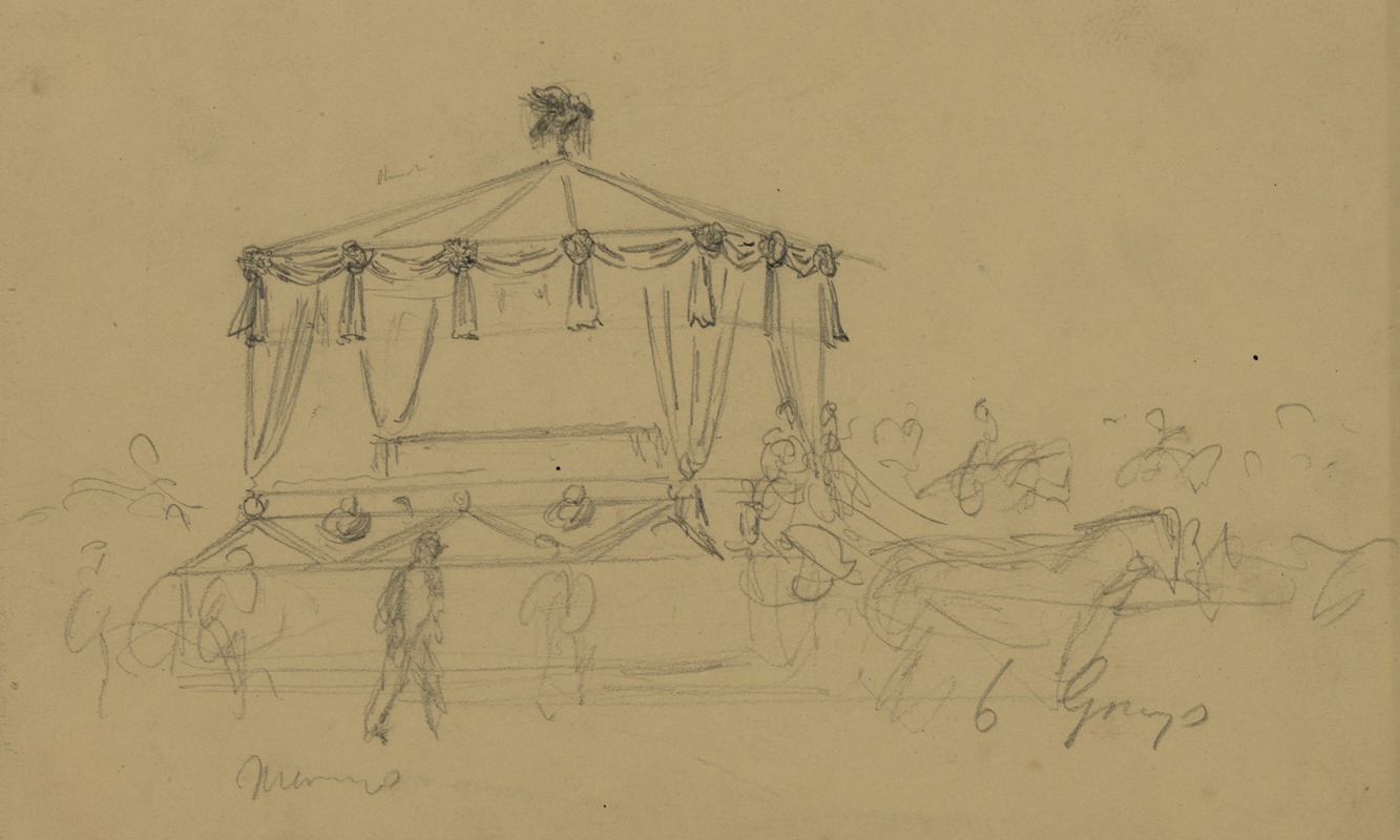 Lincoln's funeral procession by Альфред Рудольф Уод, 1865 — digital art print download