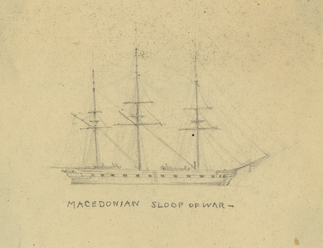 Macedonian, sloop of war by Альфред Рудольф Уод, 1860-1865 — digital art print download