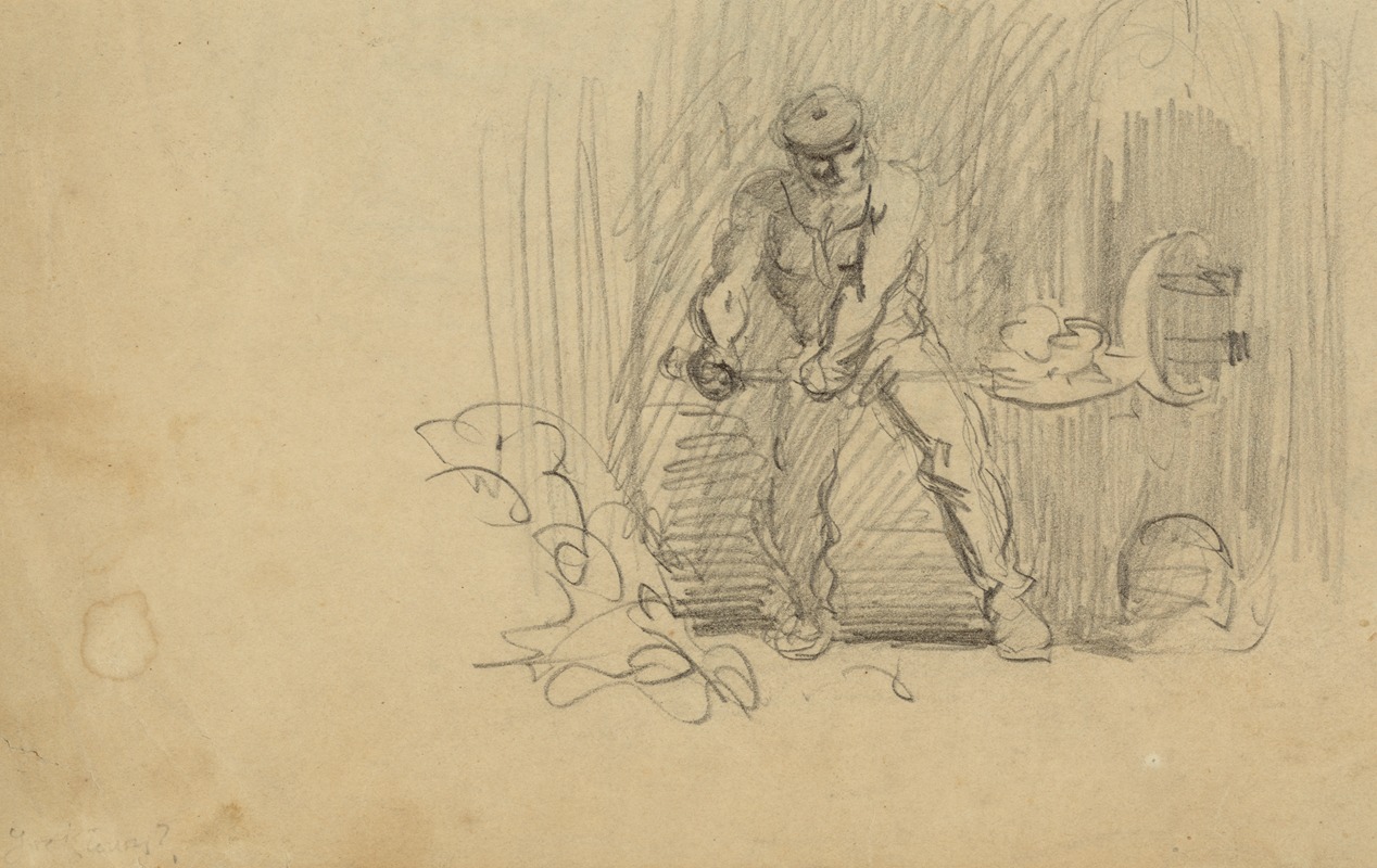 Man shoveling coal by Альфред Рудольф Уод, 1860-1865 — digital art print download