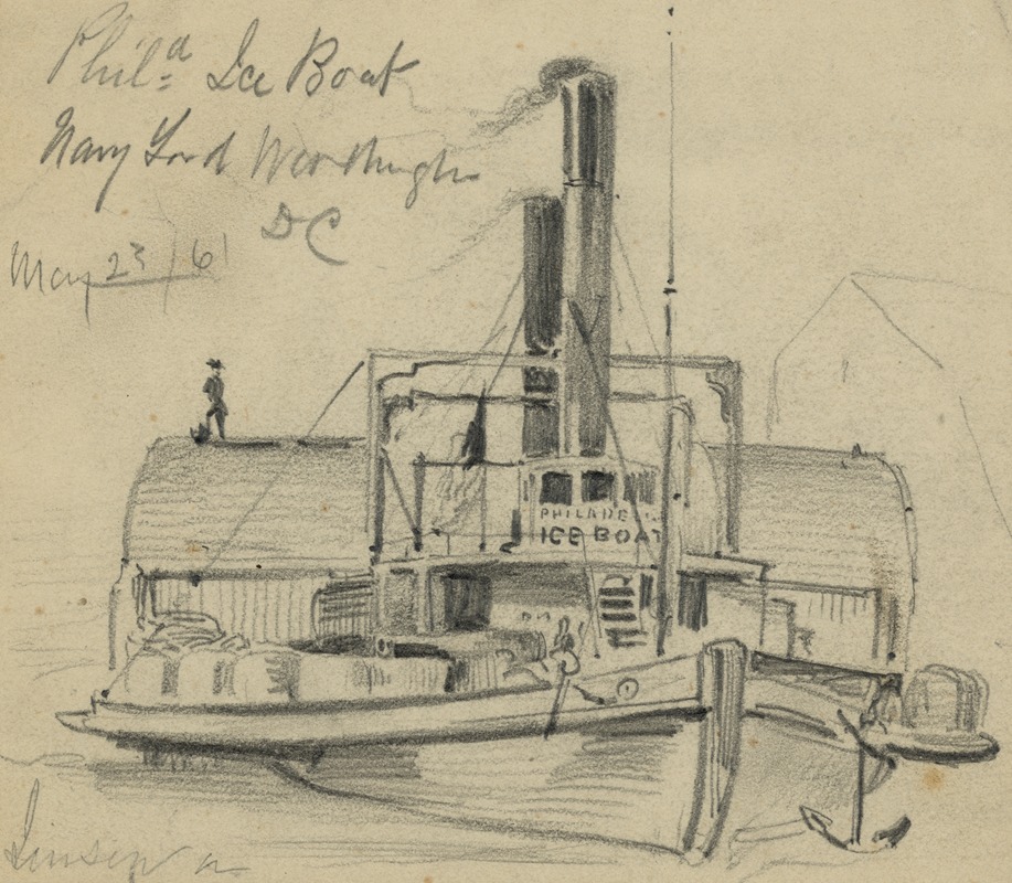 Phila. Ice Boat. Navy Yard. Washington DC — Альфред Рудольф Уод