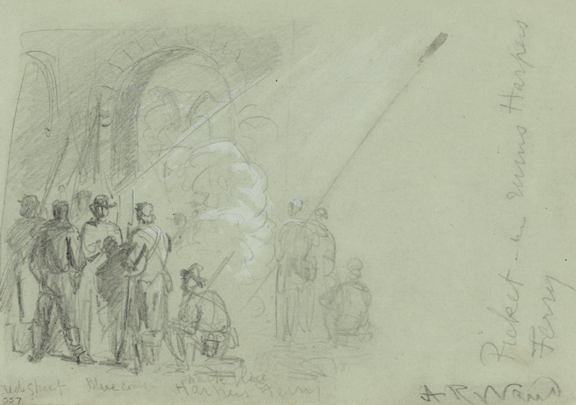 Picket in ruins Harpers Ferry — Alfred Rudolph Waud