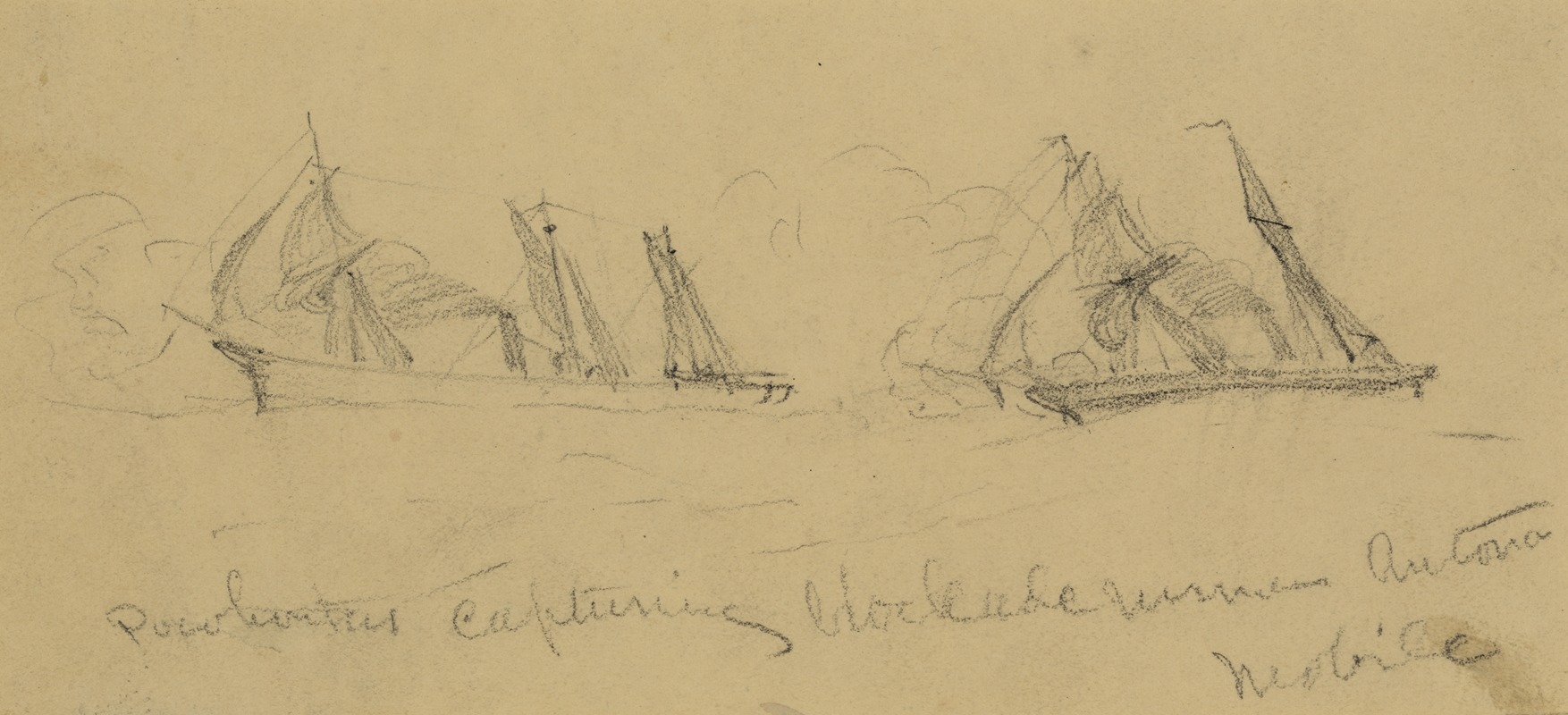 Pocohontus capturing blockade runner Antonia. Mobile by Альфред Рудольф Уод, 1860-1865 — digital art print download
