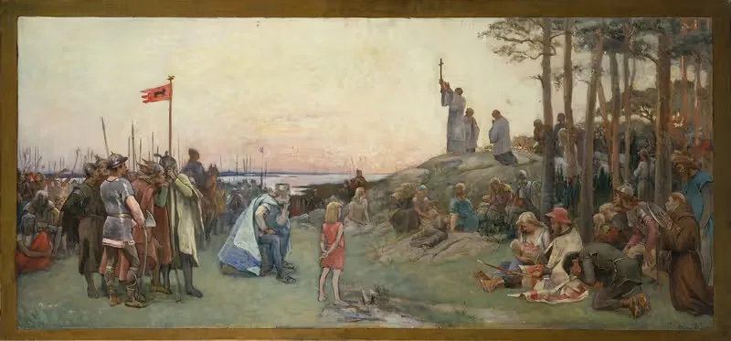Ансгар, проповедующий христианство by Густав Седерстром, 1889 — digital art print download