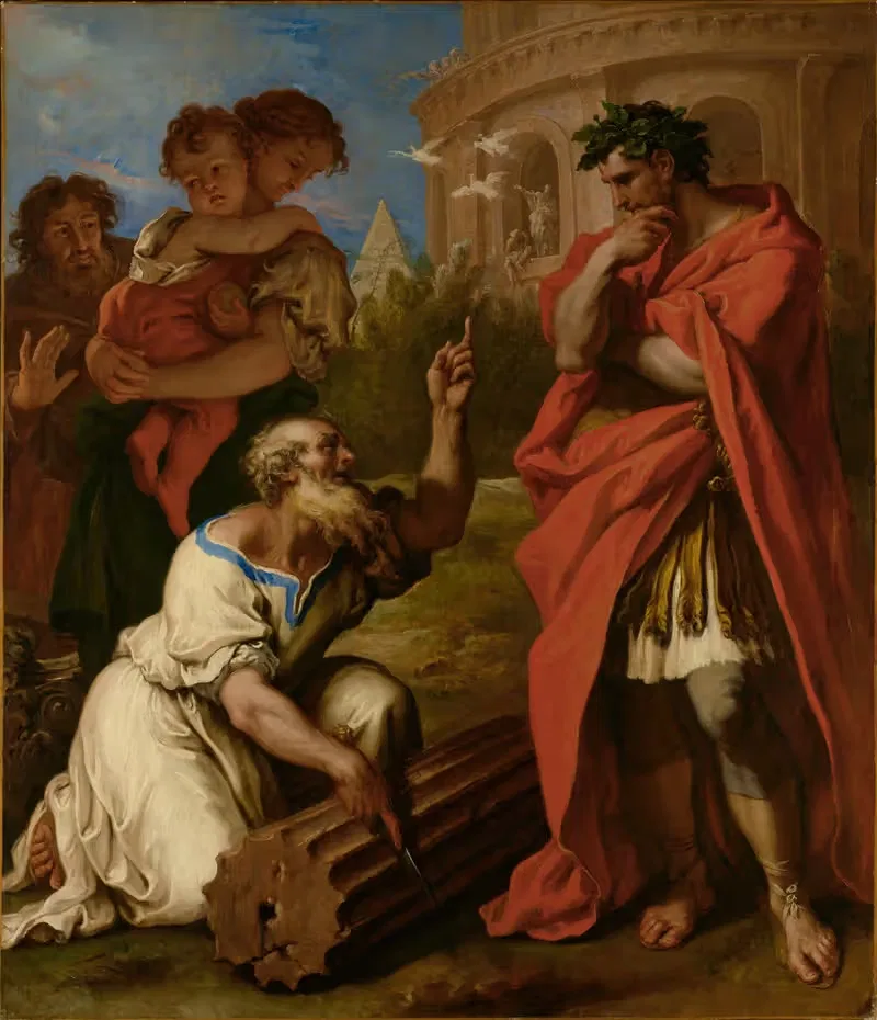 Тарквиний Старший консультирует Аттуса Навия by Себастьяно Риччи, 1690 — digital art print download