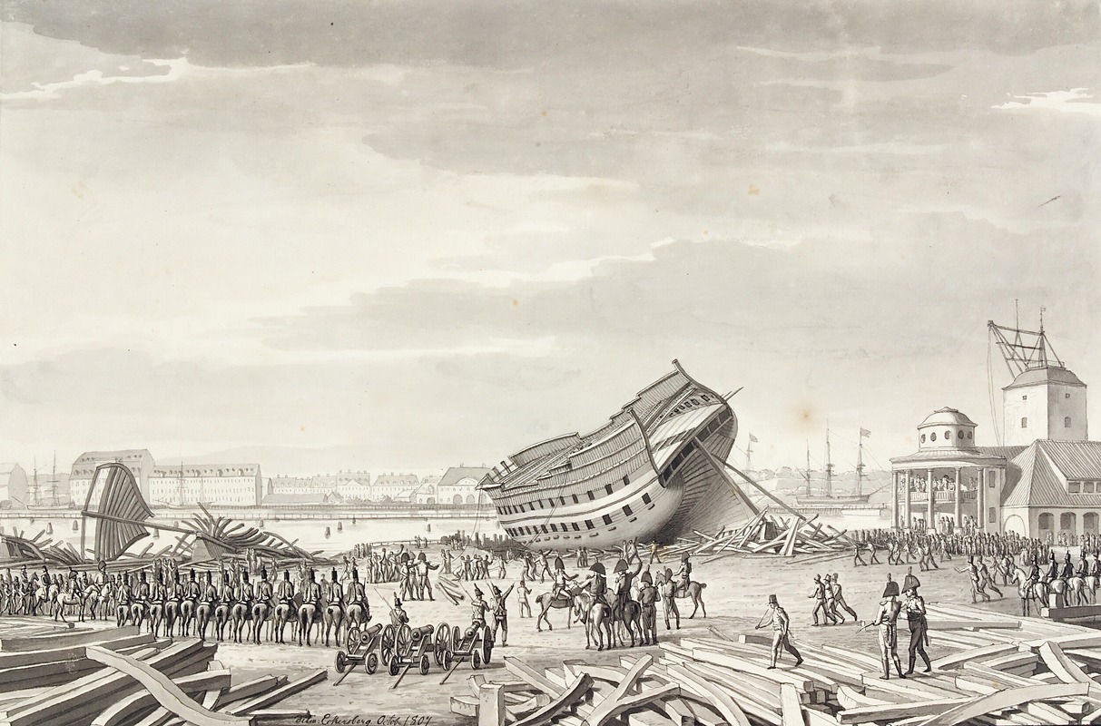 Englændernes Sidste Dåd I København by Кристоффер Вильгельм Эккерсберг, 1807 — digital art print download
