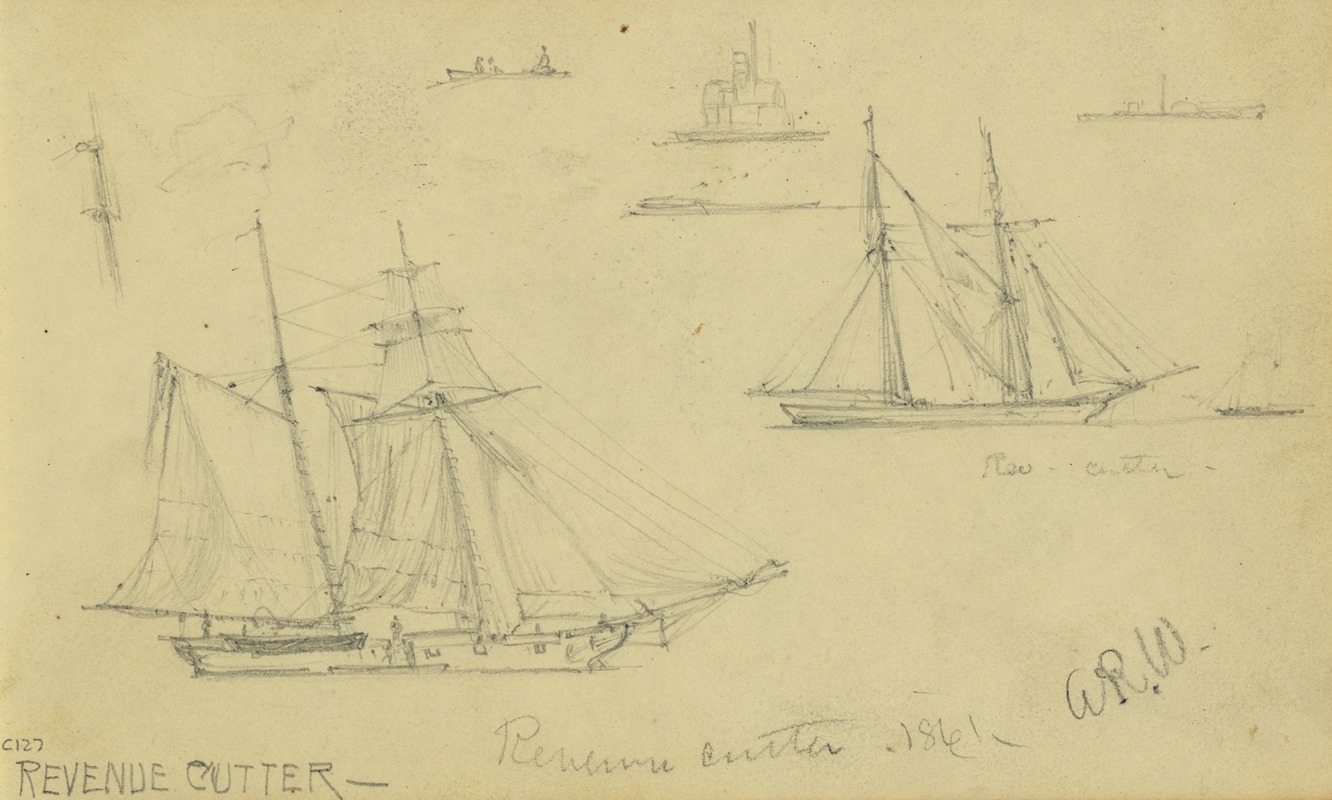 Revenue cutter by Альфред Рудольф Уод, 1861 — digital art print download