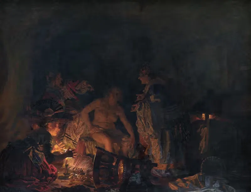 Leonora Christina Being Examined in Prison — Kristian Zahrtmann