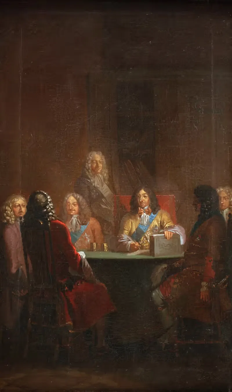 Christian V Presents Danish Law 1683 — Nicolai Abildgaard