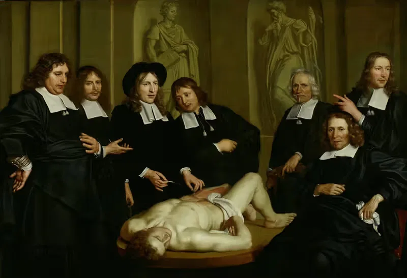 Anatomy lesson from Dr. Frederik Ruysch — Adriaen Backer