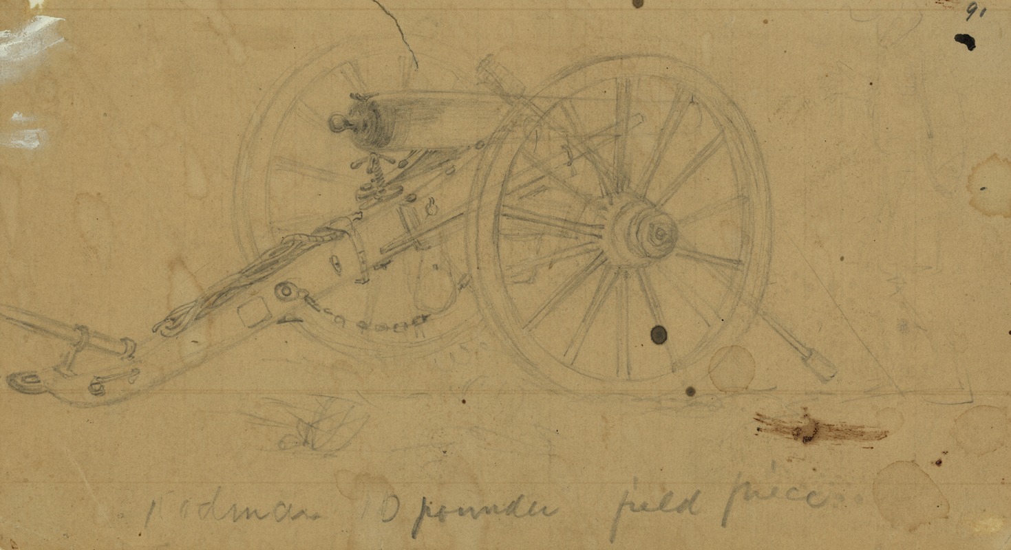Rodman 10 pounder field piece by Альфред Рудольф Уод, 1860-1865 — digital art print download