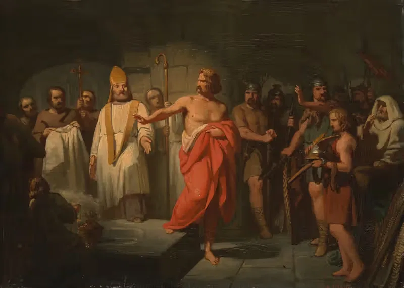 King Radbout refuses to be baptised, Anno 719 — Jacobus van Dijck
