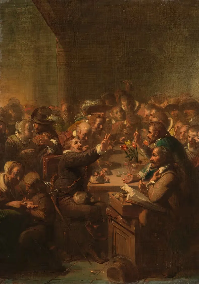Торговля тюльпанами, год 1637 by Иоганнес Хиндерикус Эгенбергер, 1837-1897 — digital art print download