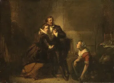 Hugo de Groot escapes in a bookcase from Loevestein Castle, Anno 1621 by Johannes Hinderikus Egenberger, 1837-1897 —…