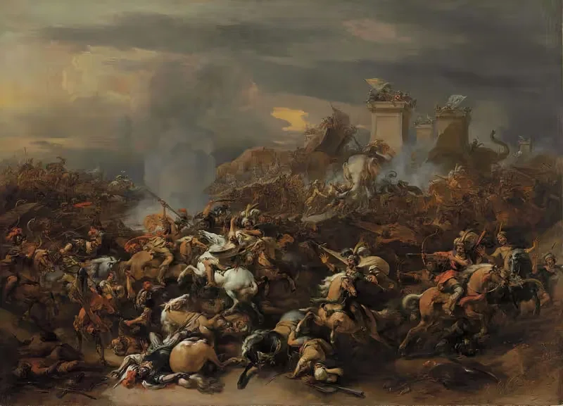 The Battle between Alexander and Porus — Nicolaes Pietersz. Berchem
