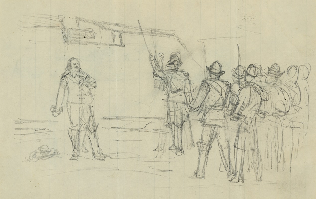 Scene with conquistadors by Альфред Рудольф Уод, 1860-1865 — digital art print download