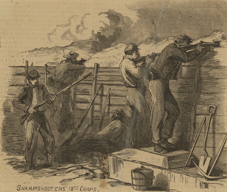 Sharpshooters 18th Corps. by Альфред Рудольф Уод, 1864 — digital art print download