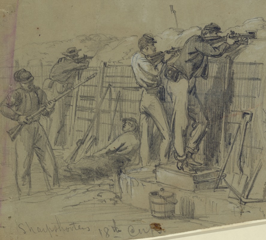 Sharpshooters 18th Corps by Альфред Рудольф Уод, 1864 — digital art print download