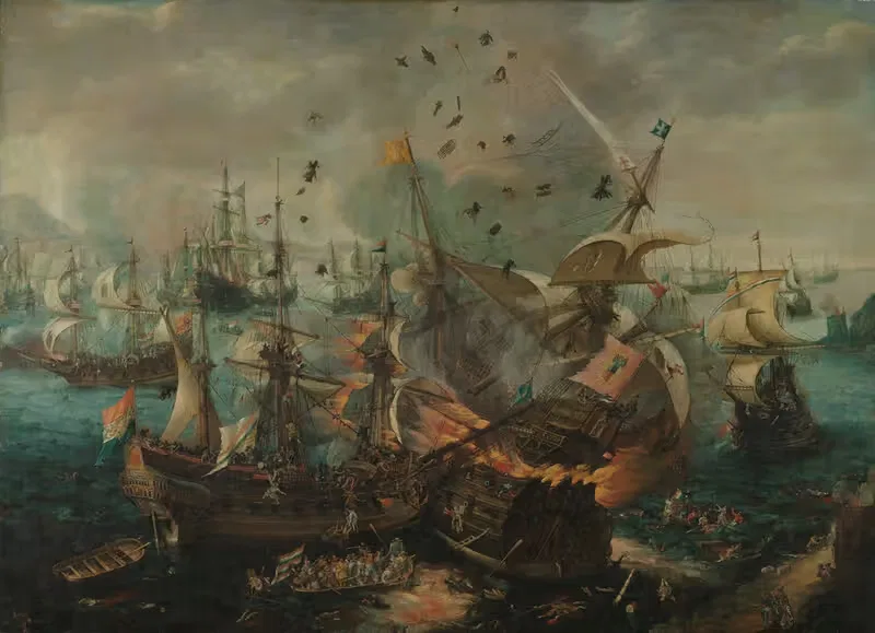 Battle of Gibraltar in 1607 — Cornelis Claesz. van Wieringen