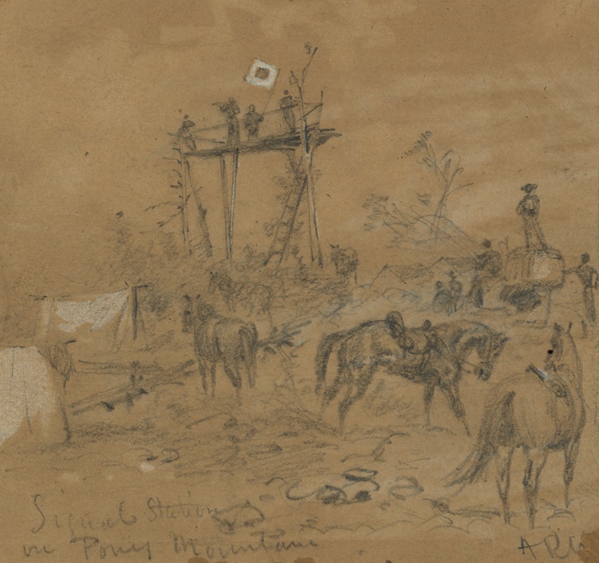 Signal Station on Pony Mountain — Alfred Rudolph Waud