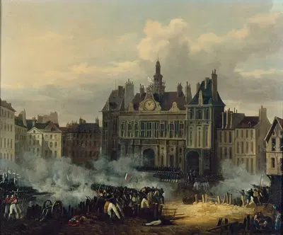 Assaut de l'hôtel de ville, le 28 juillet 1830 by Hippolyte Lecomte, 1830 — digital art print download