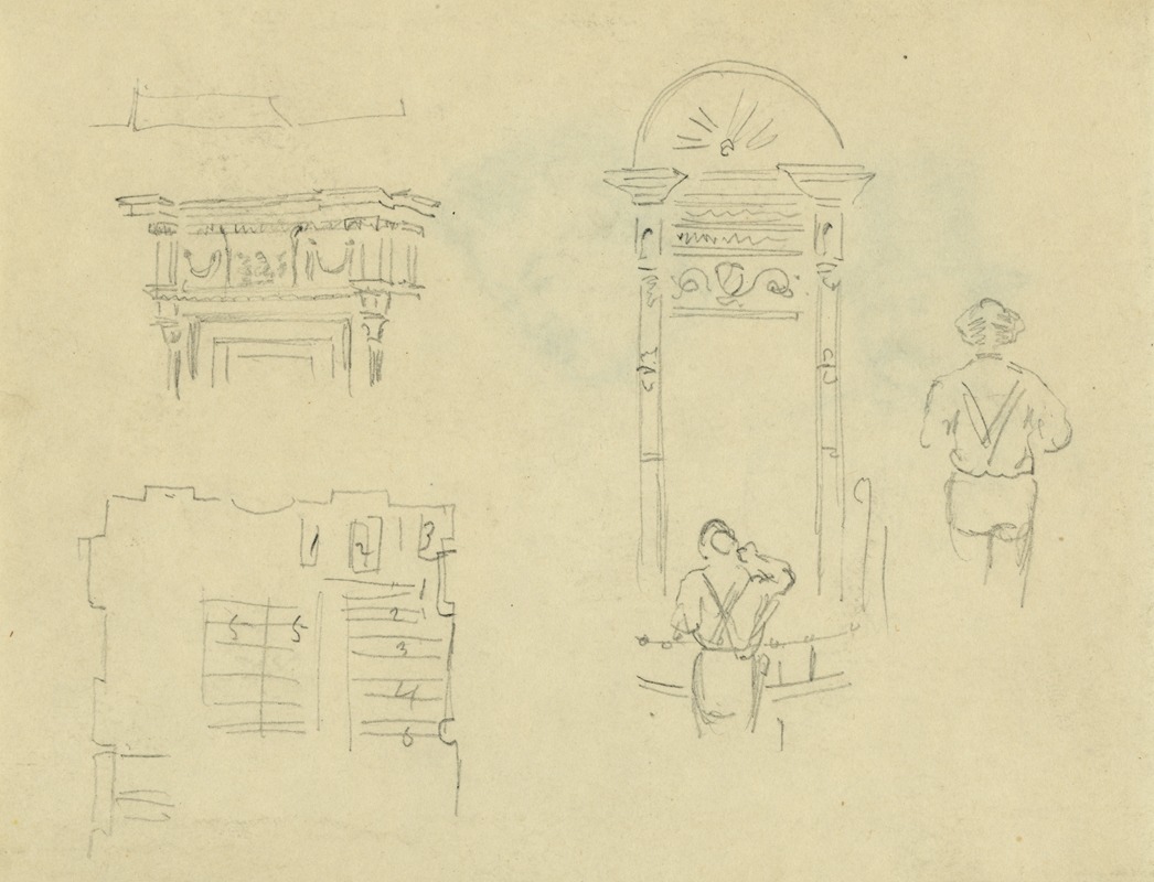Sketches of interior details — Alfred Rudolph Waud