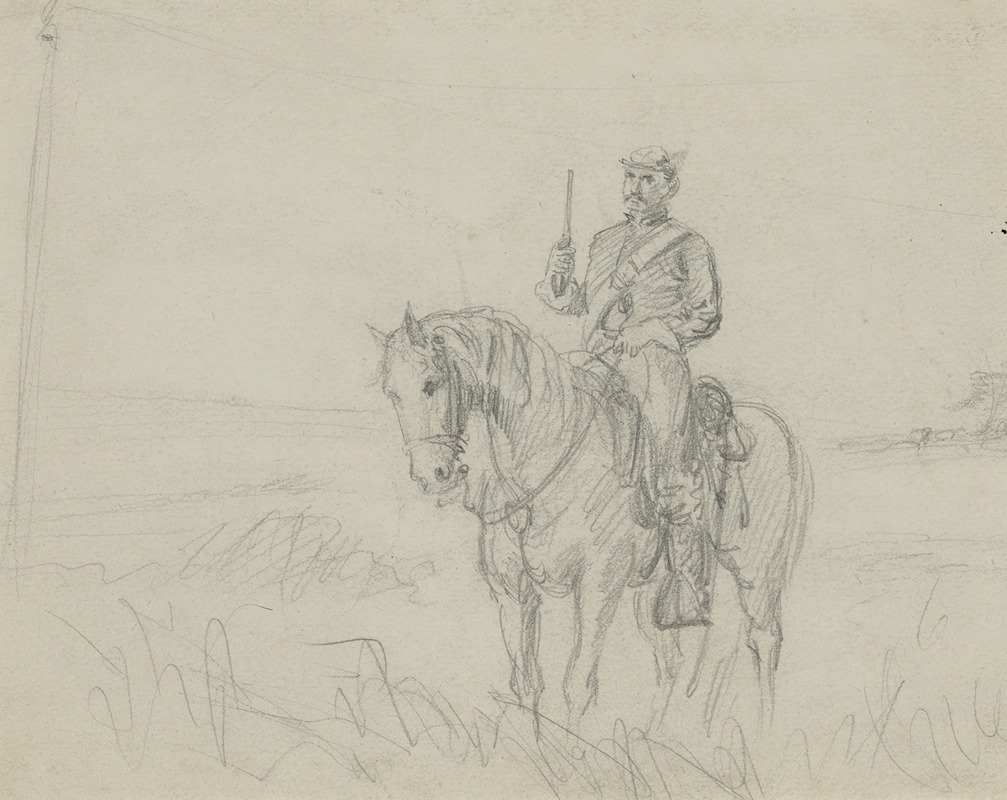Soldier on horse by Альфред Рудольф Уод, 1860-1865 — digital art print download