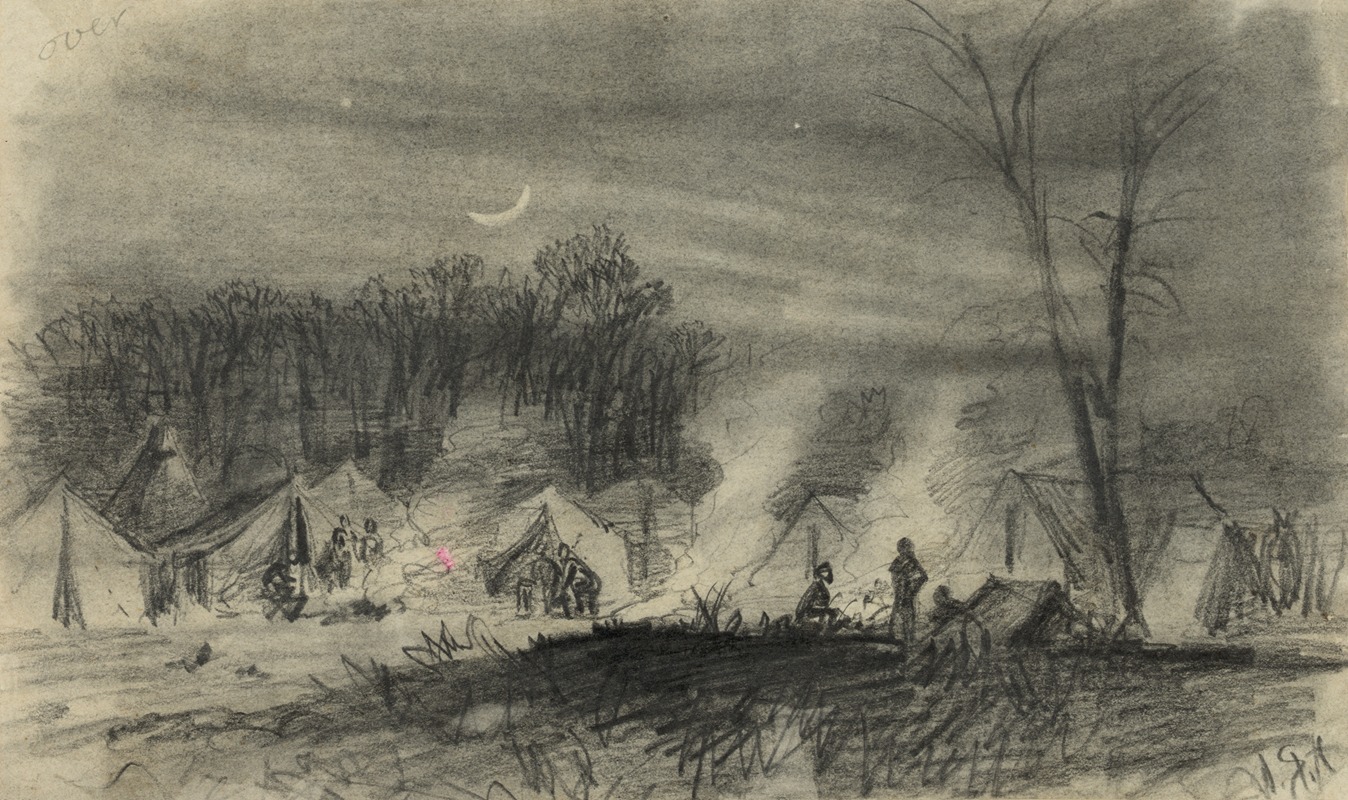 Soldiers in camp at night — Альфред Рудольф Уод