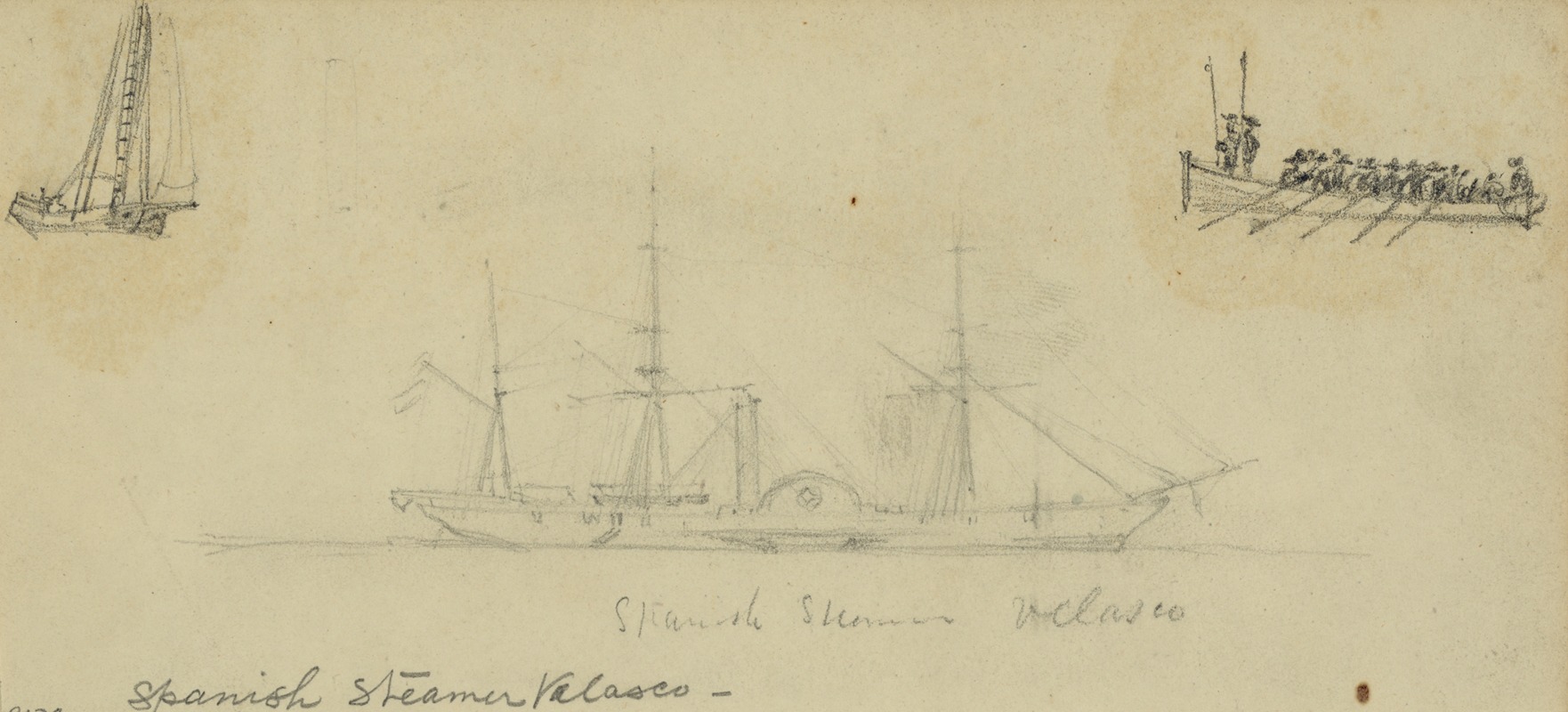 Spanish Steamer Velasco by Альфред Рудольф Уод, 1860-1865 — digital art print download