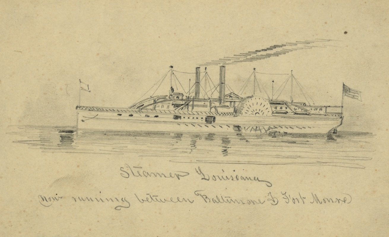 Steamer Louisiana now running between Baltimore & Fort Monroe — Alfred Rudolph Waud