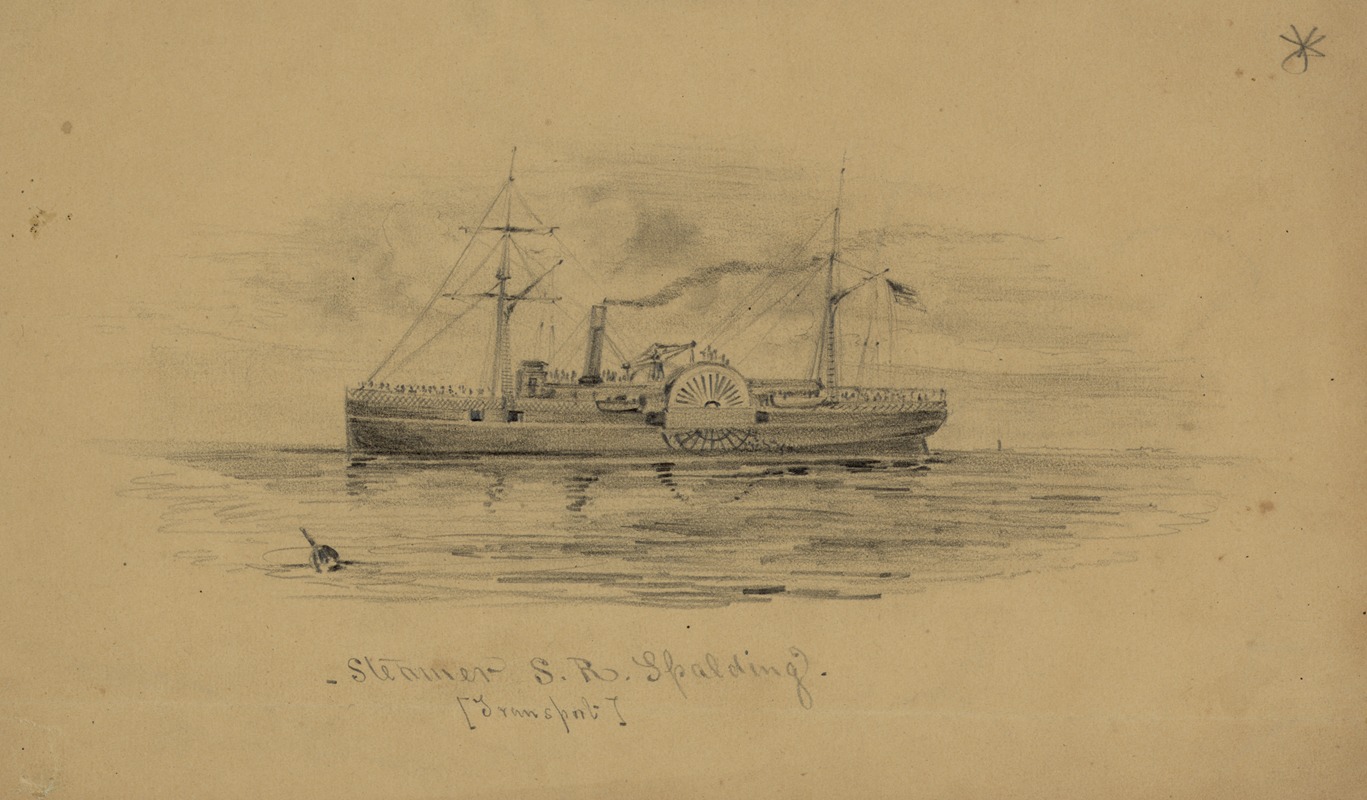Steamer S. R. Spalding by Альфред Рудольф Уод, 1860-1865 — digital art print download