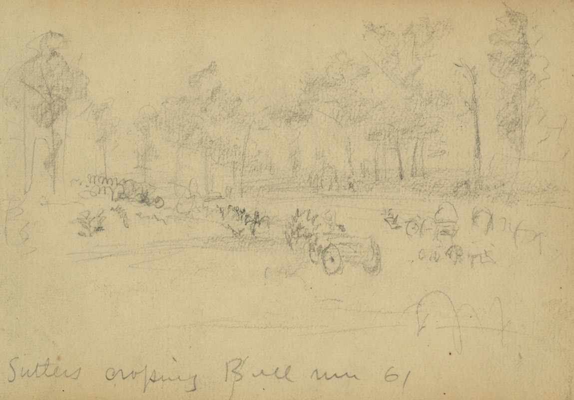 Sutlers crossing Bull Run by Альфред Рудольф Уод, 1861 — digital art print download