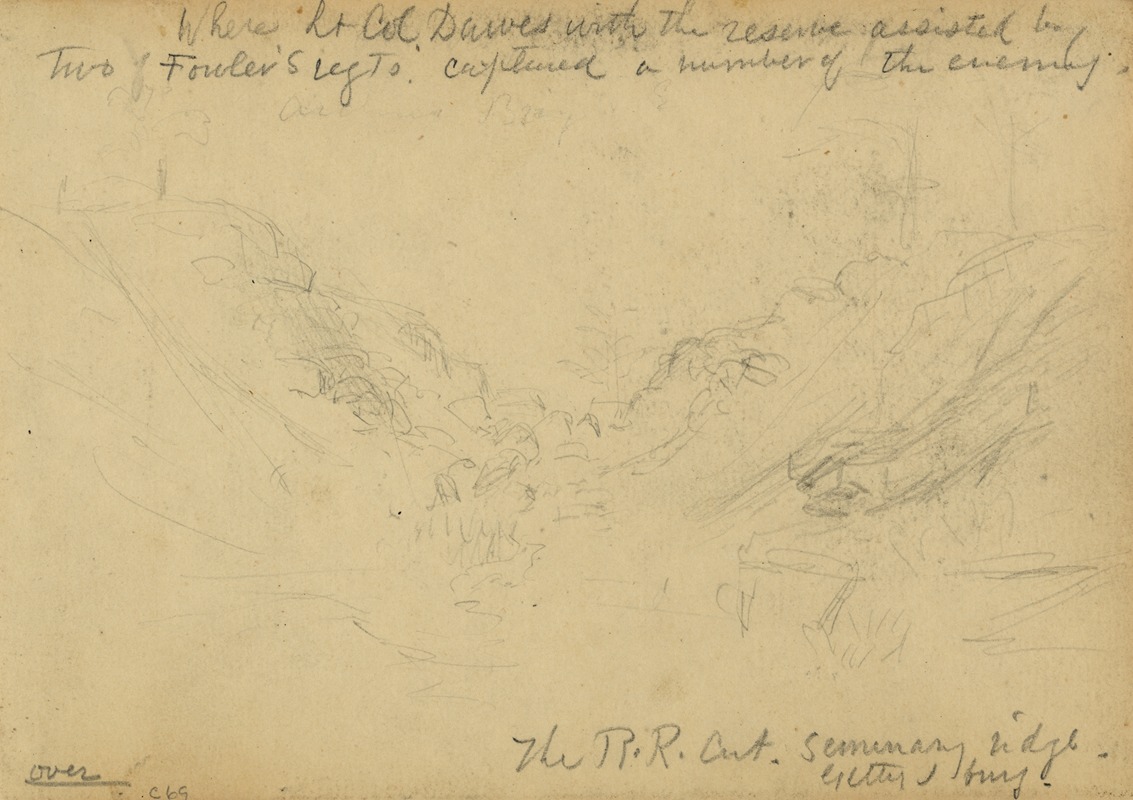 The R.R. Cut, Seminary ridge, Gettysburg — Alfred Rudolph Waud