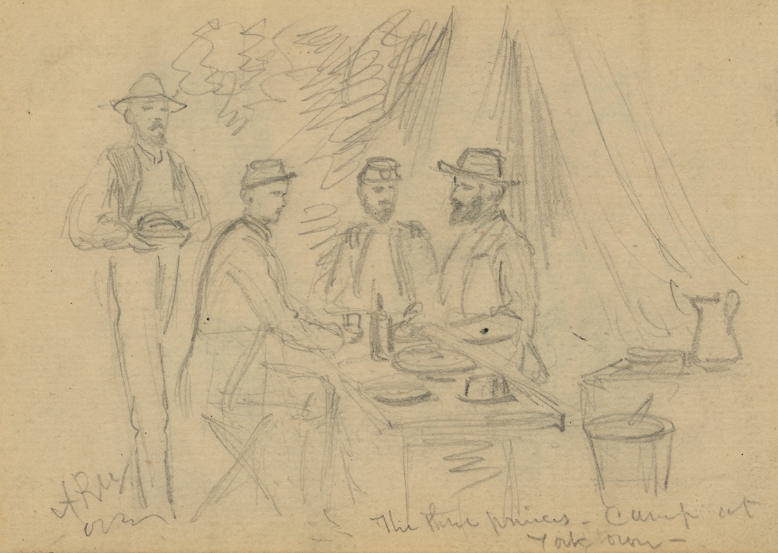 The three princes, camp at Yorktown by Альфред Рудольф Уод, 1862 — digital art print download