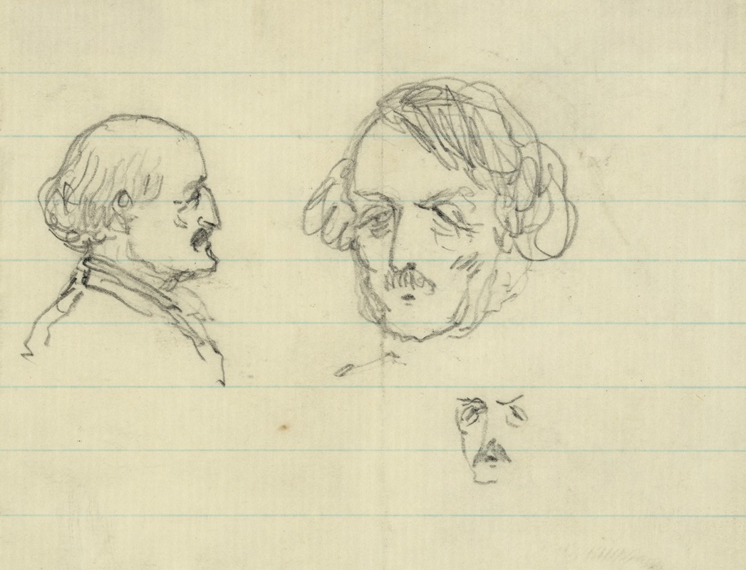 Three bust portraits, including Benjamin Butler by Альфред Рудольф Уод, 1860-1865 — digital art print download