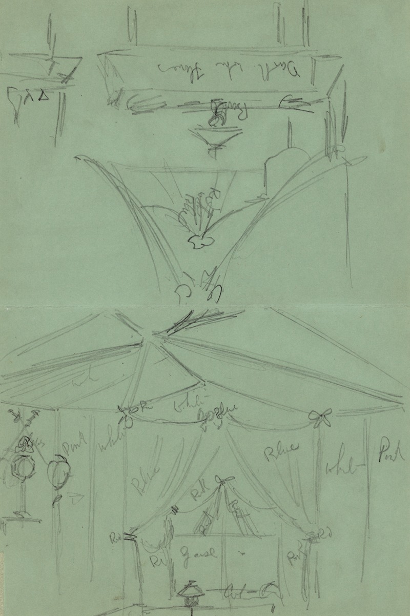 Two sketches of tent interior — Alfred Rudolph Waud