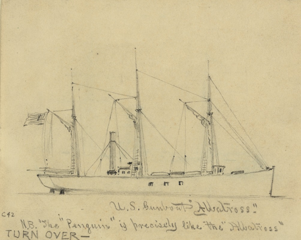 U.S. Gunboat 'Albatross' by Альфред Рудольф Уод, 1860-1865 — digital art print download