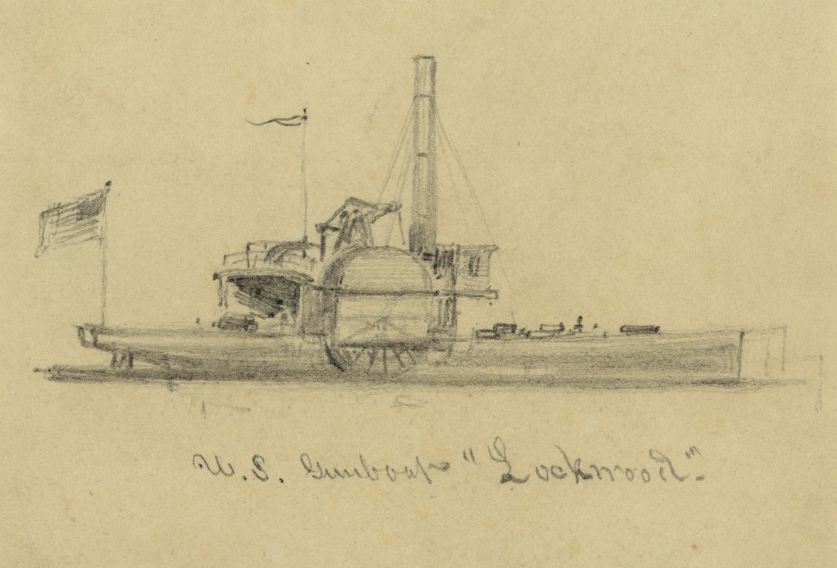U.S. Gunboat 'Lockwood' by Альфред Рудольф Уод, 1860-1865 — digital art print download
