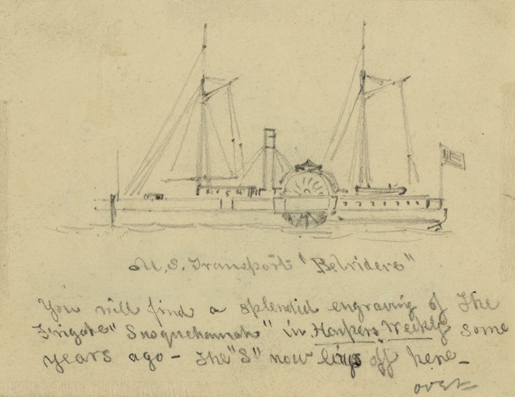 U.S. Transport 'Belvidere' by Альфред Рудольф Уод, 1860-1865 — digital art print download