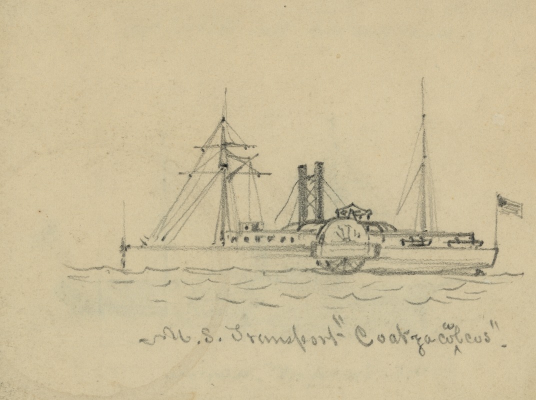 U.S. Transport 'Coatzacoalcus' by Альфред Рудольф Уод, 1860-1865 — digital art print download